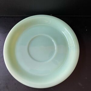 Vintage jadeite fire king plate 6”
